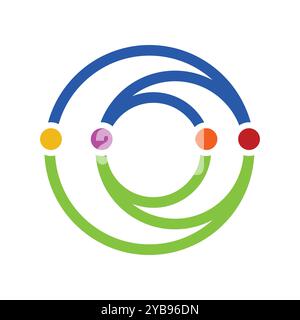 connected circle icon vector logo template illustration design Stock Vector