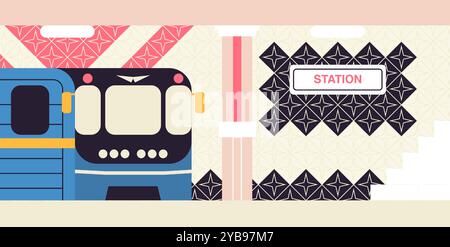 Subway Transport Station Train Stock Vector