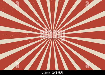 Vintage Red Beige Retro Circus Rays Background Stock Vector