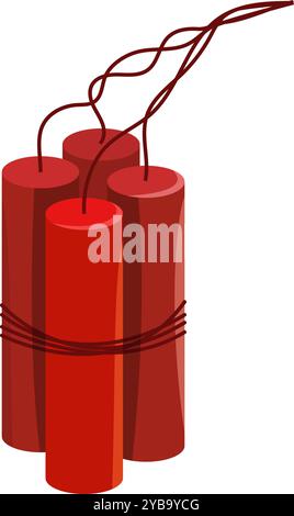 Dynamite cartoon icon. Mine detonation game explosive Stock Vector