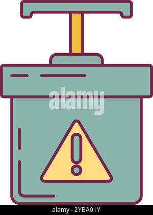 Detonator line icon. Dynamite explosive launcher device Stock Vector