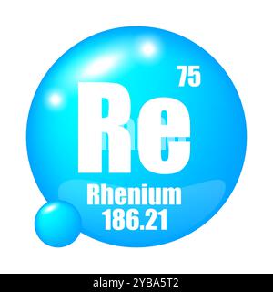 Rhenium symbol. Element number 75 of the Periodic Table of the Elements ...