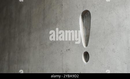 3D rendering concrete symbol - Exclamation mark. 3D render Illustration ...