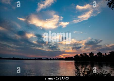 Sunset over the Ottawa River. Stock Photo