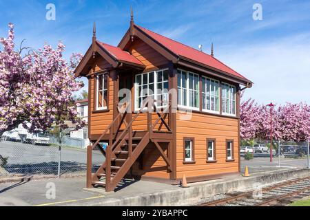 Old signal box, Pleasant Point Museum & Railway, Pleasant Point, South Canterbury, Canterbury, South Island New Zealand Stock Photo