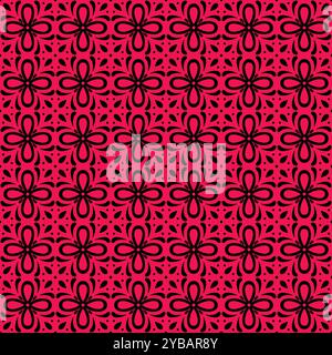 Flower Tile Pattern Design. Geometric Flower Seamless Pattern Stock Vector