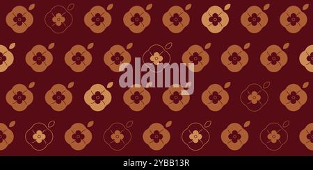 Simple seamless pattern, persimmon in golden and red tones Stock Vector