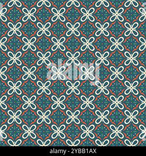 Flower Talavera Patterns. Tile Flower Pattern Stock Vector