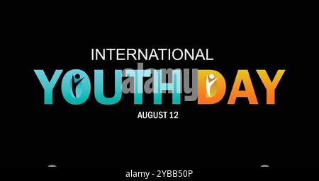 International youth day lettering and colorful typography idea design. International youth day is observed every year on August 12. Creative concept. Stock Vector