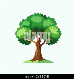 tree vector art image on white background. Stock Vector