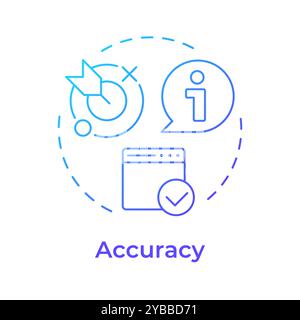 Accuracy blue gradient concept icon Stock Vector