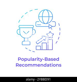 Popularity-based recommendations blue gradient concept icon Stock Vector