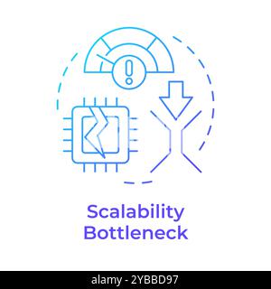 Scalability bottleneck blue gradient concept icon Stock Vector