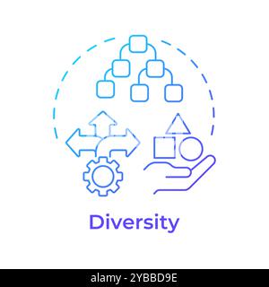 Diversity blue gradient concept icon Stock Vector