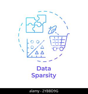 Data sparsity blue gradient concept icon Stock Vector
