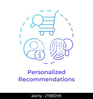 Personalized recommendations blue gradient concept icon Stock Vector