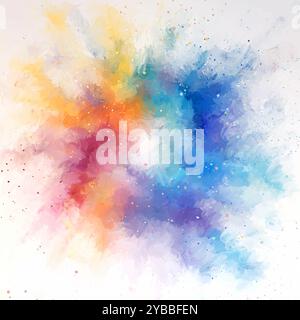 hand painted rainbow coloured abstract background Stock Vector