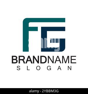 Alphabet Letters FG or GF logo design template Stock Vector