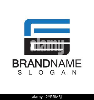 Alphabet Letters FG or GF logo design template Stock Vector