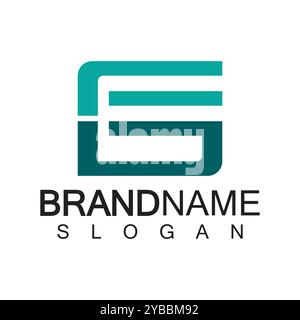 Alphabet Letters FG or GF logo design template Stock Vector