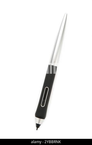Black digital pen isolated on white background. Top view Stock Photo