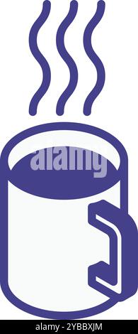 Hot coffee cup isometric icon. Drink mug Stock Vector