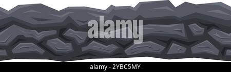 A gray rock wall with jagged edges and a rough texture Stock Vector