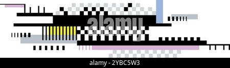 A pixelated image with a black and white checkerboard pattern Stock Vector