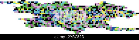 A colorful pixelated image with a black and white background Stock Vector