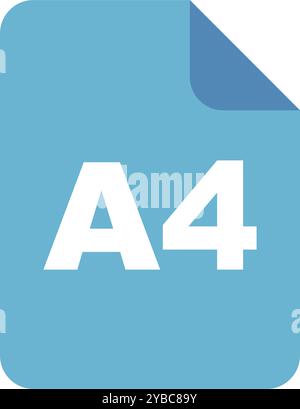 Flat design blue A4 file icon. Editable vector. Stock Vector