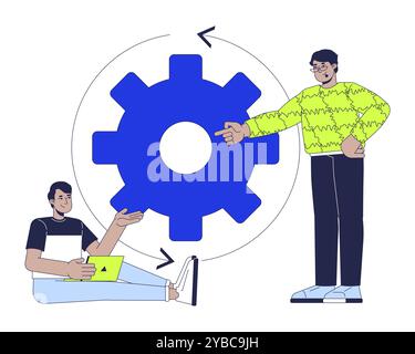 Digital marketing strategy 2D illustration concept Stock Vector