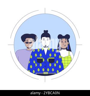 Target audience 2D illustration concept Stock Vector