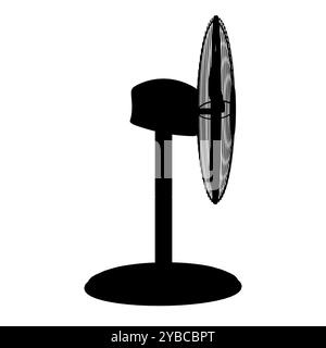 Table Fan Silhouette Bundle on a White Background. Cute Fan silhouette vector silhouette illustration on white background Stock Vector