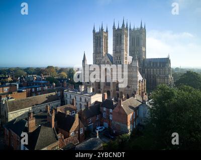 ©Phil Crow 2024 www.philcrow.comLincoln Cathedral is a stunning Gothic structure in England, known for its towering spires, intricate architecture, an Stock Photo