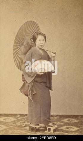 1860s japan japanese woman in kimono hi-res stock