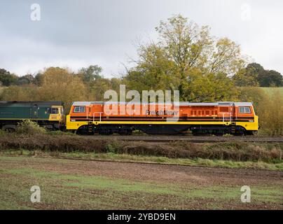 Freightliner class 70 diesel locomotive No. 70020 at Hatton North Junction, Warwickshire, UK Stock Photo