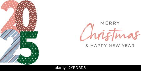 Merry Christmas and Happy New Year Background Christmas Tree Branches decoration. Merry Christmas vector text Calligraphic Lettering Vector illustrati Stock Vector