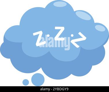 Cartoon thought bubble showing zzz sign for sleep, dreaming concept Stock Vector