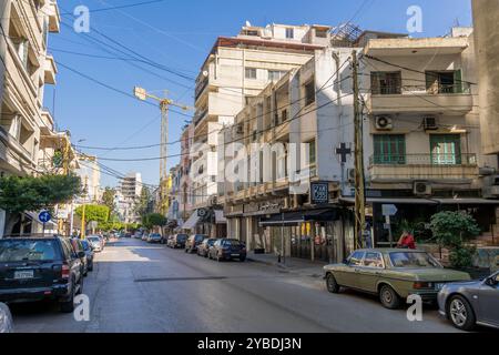 The streets of Beirut, at popular touristic Gemmayzeh district, in Lebanon. Stock Photo