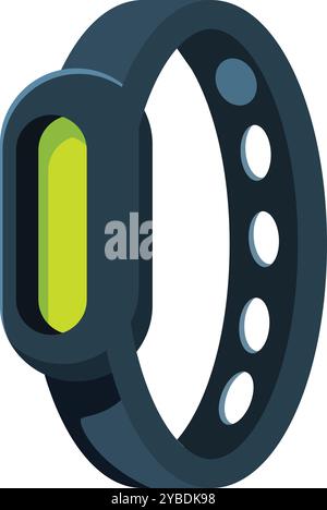 Smart bracelet with blank screen for app design mockup is standing on white background Stock Vector