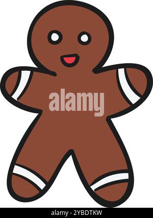 Charming Gingerbread Cookie Illustration for the Holidays Stock Vector