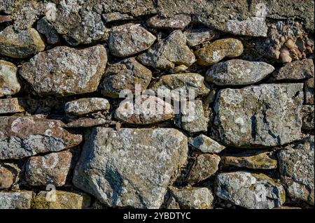 Detail of an old dry stone wall, UK Stock Photo