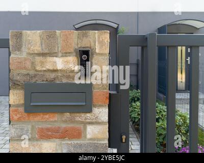 Close up of multicolor brick wall texture Stock Photo
