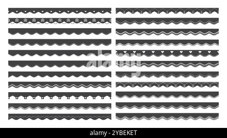 Scalloped Paper Frame Or Border Divider Collection Isolated Stock Vector