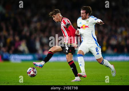 Leeds United's Joe Rothwell (left) and Cardiff City's Alex Robertson ...