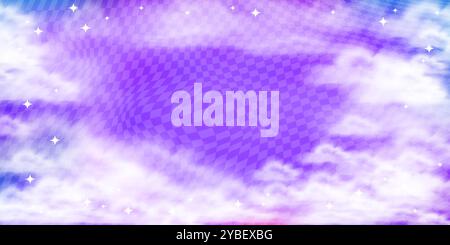 Surreal purple background. With half transparent checkered backdrop. Stock vector illustration in realistic style. Stock Vector