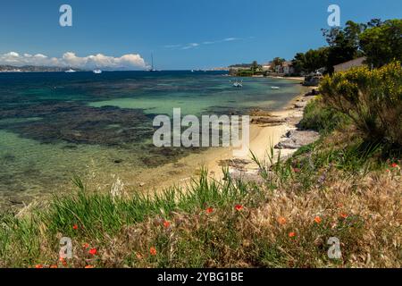 La Moune beach in Saint-Tropez, in French Riviera, France, Europe, Provence. Stock Photo