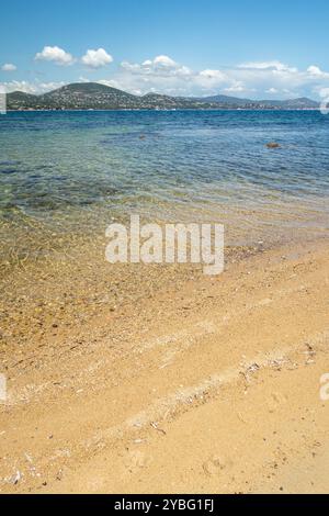 La Moune beach in Saint-Tropez, in French Riviera, France, Europe, Provence. Stock Photo