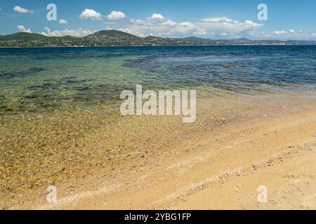 La Moune beach in Saint-Tropez, in French Riviera, France, Europe, Provence. Stock Photo