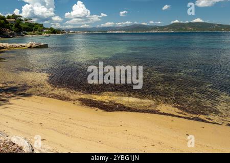 La Moune beach in Saint-Tropez, in French Riviera, France, Europe, Provence. Stock Photo